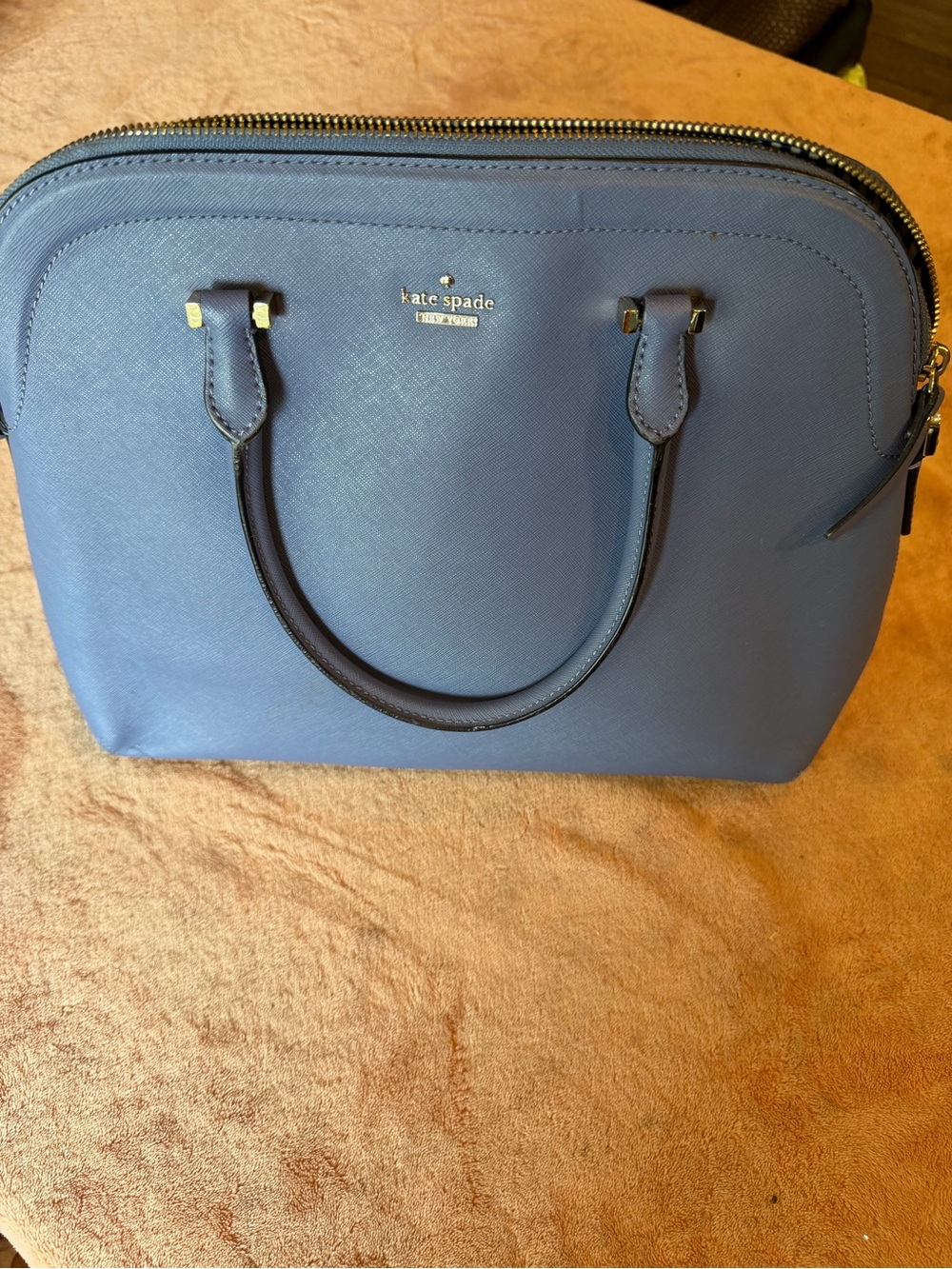 kate spade navy blue Saffiano dome satchel